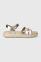 Geox sandały skórzane dziecięce SANDAL SOLEIMA J45GSA.000CF.36.39 srebrny SS25