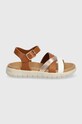Geox sandale de piele SANDAL SOLEIMA J45GSA.043CF.24.27 maro SS24