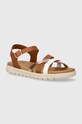 Dětské kožené sandály Geox SANDAL SOLEIMA hnědá J45GSA.043CF.36.39