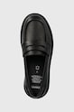 Geox mocasini din piele pentru copii negru J3620C.00043.28.31