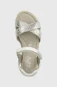 strieborná Detské kožené sandále Garvalin