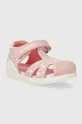 Otroški usnjeni sandali Biomecanics roza