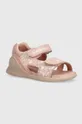 ružová Detské kožené sandále Biomecanics Dievčenský