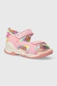 Biomecanics sandały dziecięce imitacja zamszu różowy 242284