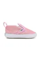 ροζ Παιδικά πάνινα παπούτσια Vans Slip-On V Crib Για κορίτσια
