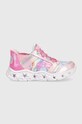 Skechers sneakers pentru copii GALAXY LIGHTS TIE DYE TAKEOFF 303707L roz SS24