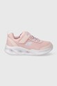 Detské tenisky Skechers SKECHERS SOLA GLOW imitácia kože ružová 303715N