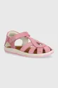ružová Detské nubukové sandále Camper Dievčenský