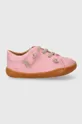 Дитячі шкіряні туфлі Camper рожевий