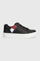 Дитячі кросівки Tommy Hilfiger імітація лицьової шкіри чорний T3X9.33356.35.41