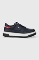 Detské tenisky Tommy Hilfiger imitácia kože modrá T3X9.33367.35.41