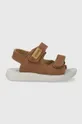 Detské kožené sandále Geox SANDAL LIGHTFLOPPY hnedá