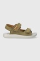 Detské nubukové sandále Geox SANDAL LIGHTFLOPPY J45GQC.00032.28.35 zelená SS24
