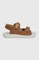 Detské nubukové sandále Geox SANDAL LIGHTFLOPPY hnedá