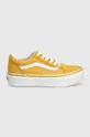 Παιδικά πάνινα παπούτσια Vans UY Old Skool Platform κίτρινο