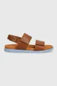 Дитячі шкіряні сандалі Camper коричневий