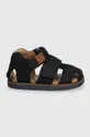 Detské kožené sandále zippy čierna