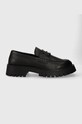 Guess mokasyny skórzane MOCASSIN skóra licowa czarny FMPMOL.LEA14.BLACK