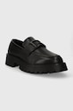 Guess mokasyny skórzane MOCASSIN FMPMOL.LEA14.BLACK czarny SS24