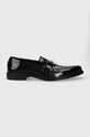 Шкіряні мокасини HUGO Kerr elegant чорний 50512732.001