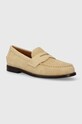 Μοκασίνια σουέτ Polo Ralph Lauren Alston Penny δέρμα σαμουά μπεζ 803932222002.100