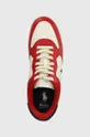κόκκινο Δερμάτινα αθλητικά παπούτσια Polo Ralph Lauren Masters Crt