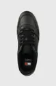 μαύρο Δερμάτινα αθλητικά παπούτσια Tommy Jeans TJM VULCANIZED FOXING FLAG