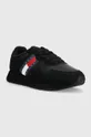 Δερμάτινα αθλητικά παπούτσια Tommy Jeans TJM MODERN RUNNER μαύρο