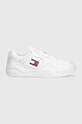 Tenisice Tommy Jeans TJM LEATHER OUTSOLE COLOR imitacija zrnate kože bijela EM0EM01350