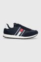 Кроссовки Tommy Jeans TJM RUNNER CASUAL ESS кожа тёмно-синий EM0EM01351