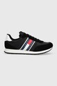 Tommy Jeans sneakers TJM RUNNER CASUAL ESS piele întoarsă negru EM0EM01351