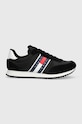 Sneakers boty Tommy Jeans TJM RUNNER CASUAL ESS semišová kůže černá EM0EM01351