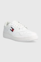 Tommy Jeans sneakers in pelle TJM RETRO BASKET ESS bianco