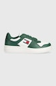 Tommy Jeans sneakersy skórzane TJM RETRO BASKET ESS niska zielony EM0EM01395
