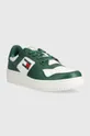 Δερμάτινα αθλητικά παπούτσια Tommy Jeans TJM RETRO BASKET ESS πράσινο