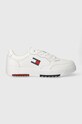Sneakers boty Tommy Jeans TJM RETRO ESS přírodní kůže bílá EM0EM01397