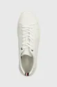 λευκό Δερμάτινα αθλητικά παπούτσια Tommy Hilfiger PREMIUM CUPSOLE GRAINED LTH