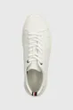 bela Usnjene superge Tommy Hilfiger PREMIUM CUPSOLE GRAINED LTH