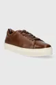 Tommy Hilfiger sneakers in pelle PREMIUM CUPSOLE GRAINED LTH marrone