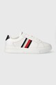 Kožené tenisky Tommy Hilfiger SUPERCUP LTH STRIPES ESS nízký bílá FM0FM04895