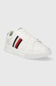 Kožené tenisky Tommy Hilfiger SUPERCUP LTH STRIPES ESS FM0FM04895 bílá SS24