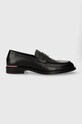 Kožené mokasíny Tommy Hilfiger CORE RWB HILFIGER LTH LOAFER přírodní kůže černá FM0FM05035