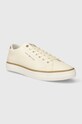 Tommy Hilfiger tenisówki skórzane TH HI VULC CORE LOW LEATHER ESS FM0FM05041 beżowy AW24