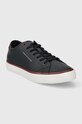 Кожаные кеды Tommy Hilfiger TH HI VULC CORE LOW LEATHER ESS FM0FM05041 тёмно-синий AW24