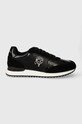 Karl Lagerfeld sneakersy skórzane VELOCITOR II imitacja zamszu czarny KL52931N.400