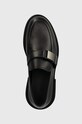 Kožené mokasíny Calvin Klein MOCCASIN W/ ICONIC PLAQUE čierna HM0HM01452