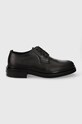 Δερμάτινα κλειστά παπούτσια Calvin Klein POSTMAN DERBY casual μαύρο HM0HM01356