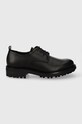 Calvin Klein bőr félcipő DERBY MIX elegáns fekete HM0HM01354