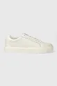 bela Usnjene superge Calvin Klein LOW TOP LACE UP ARCHIVE STRIPE Moški