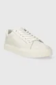 Calvin Klein sneakersy skórzane LOW TOP LACE UP ARCHIVE STRIPE biały